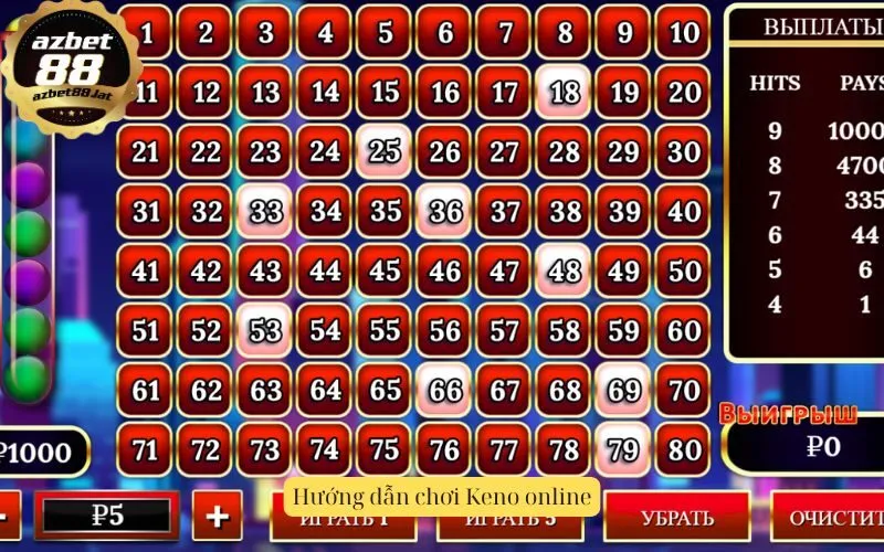 Hướng dẫn chơi Keno online